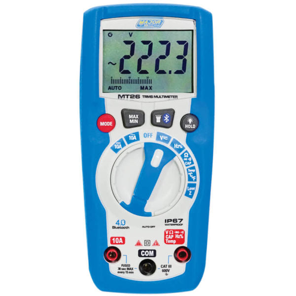 Major Tech MT26 600V AC/DC True RMS Bluetooth Multimeter